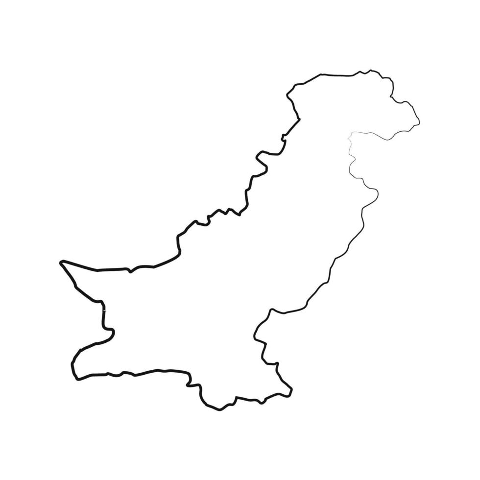 mapa ilustrado de pakistán vector