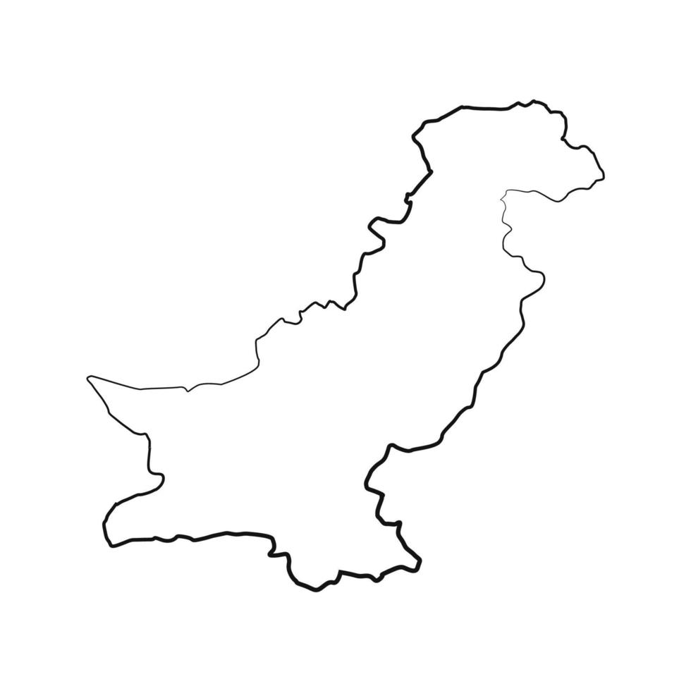 mapa ilustrado de pakistán vector