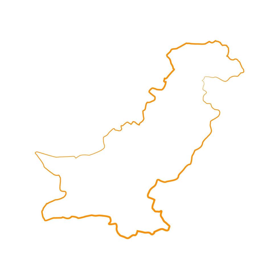 mapa ilustrado de pakistán vector