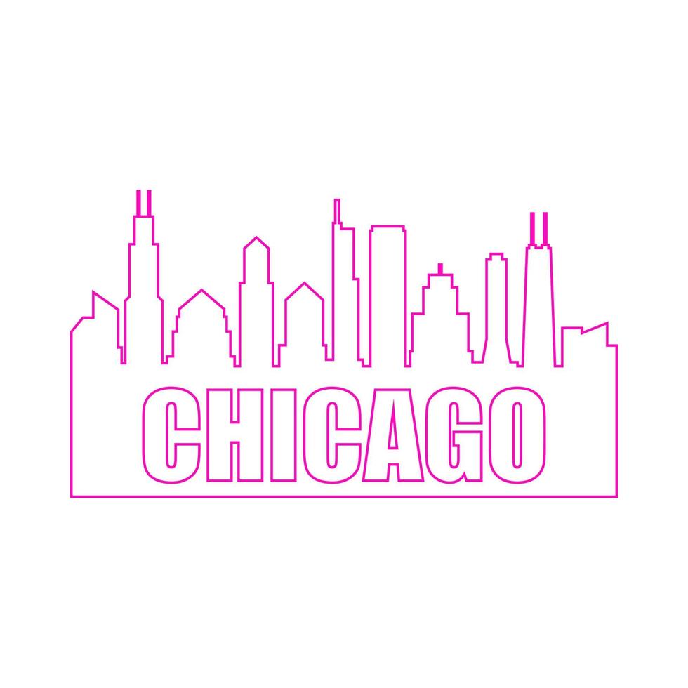 horizonte de chicago ilustrado vector