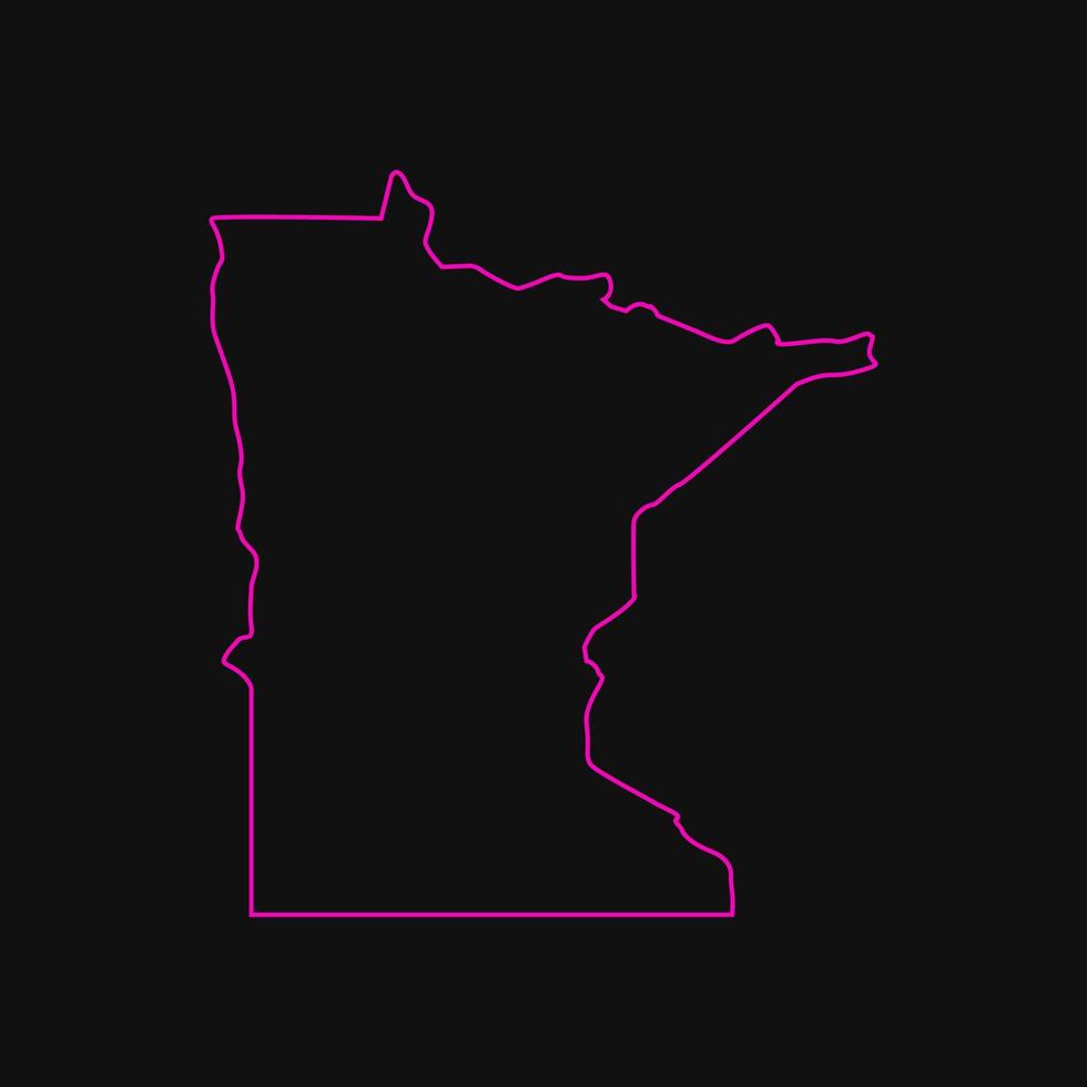 Minnesota map illustrated vector