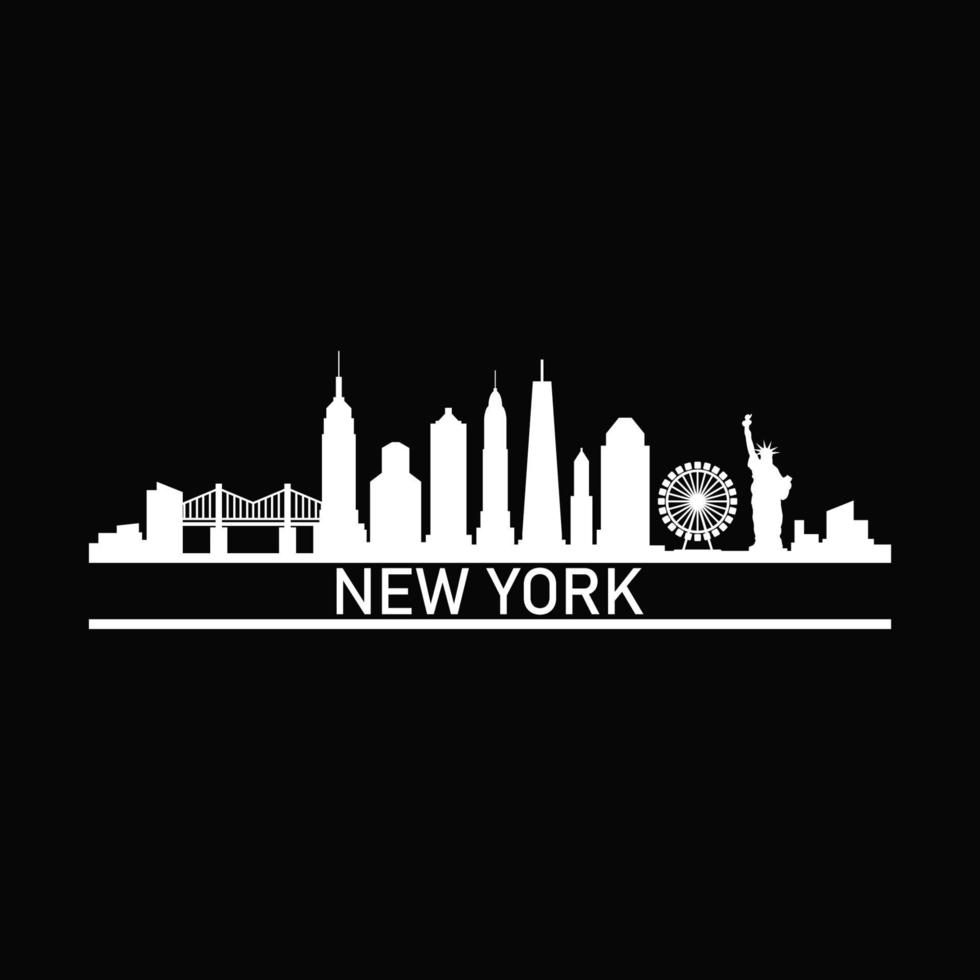 horizonte de nueva york ilustrado vector