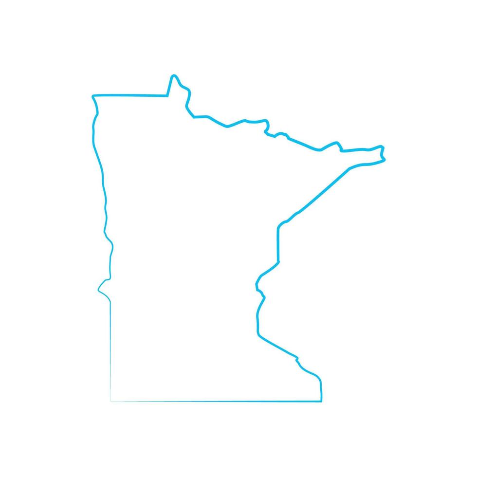 Minnesota map illustrated vector