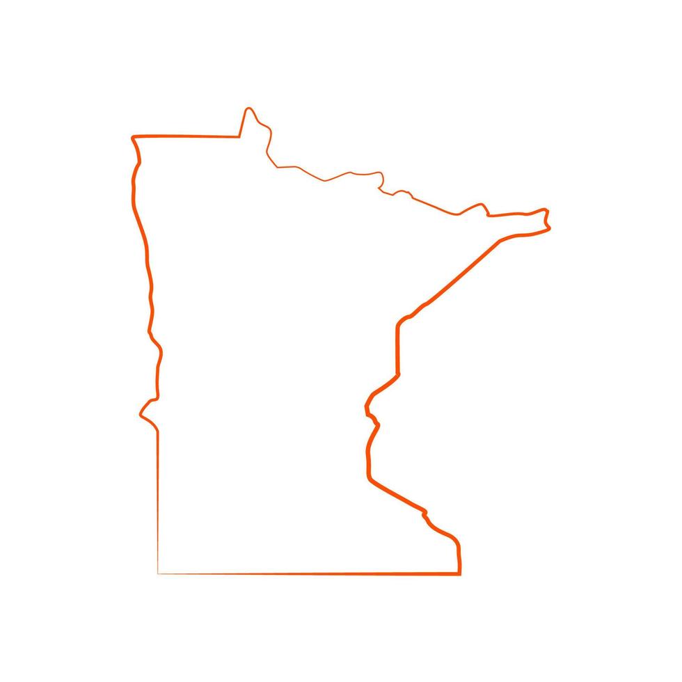 Minnesota map illustrated vector