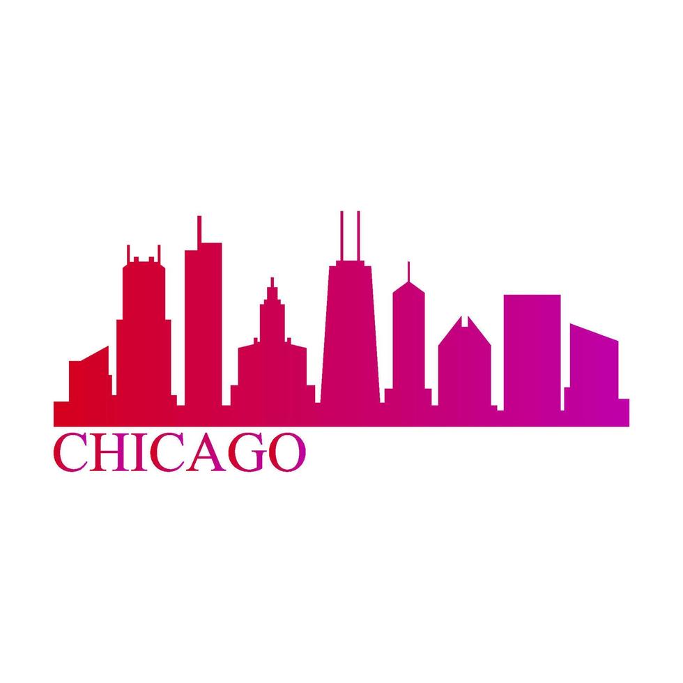 Chicago skyline illustrated vector