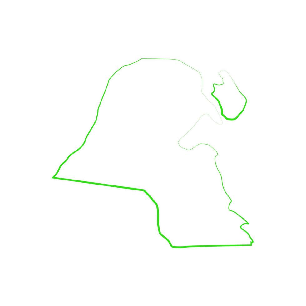 Kuwait map illustrated vector
