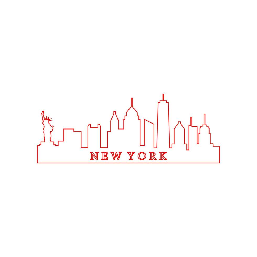 horizonte de nueva york ilustrado vector