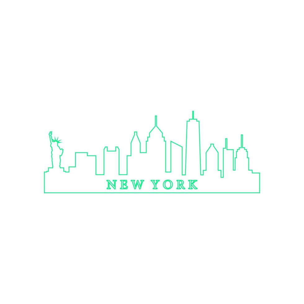 New york skyline illustrated vector