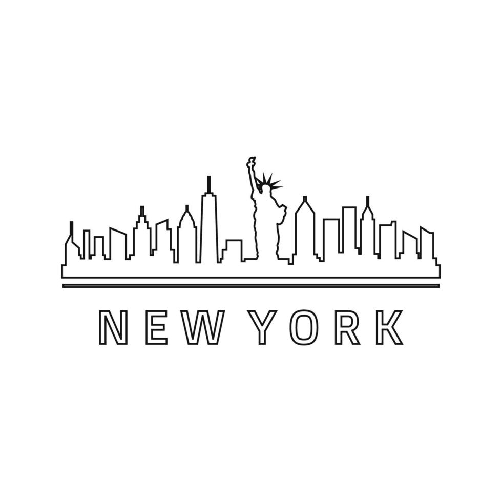 New york skyline illustrated 8709013 Vector Art at Vecteezy