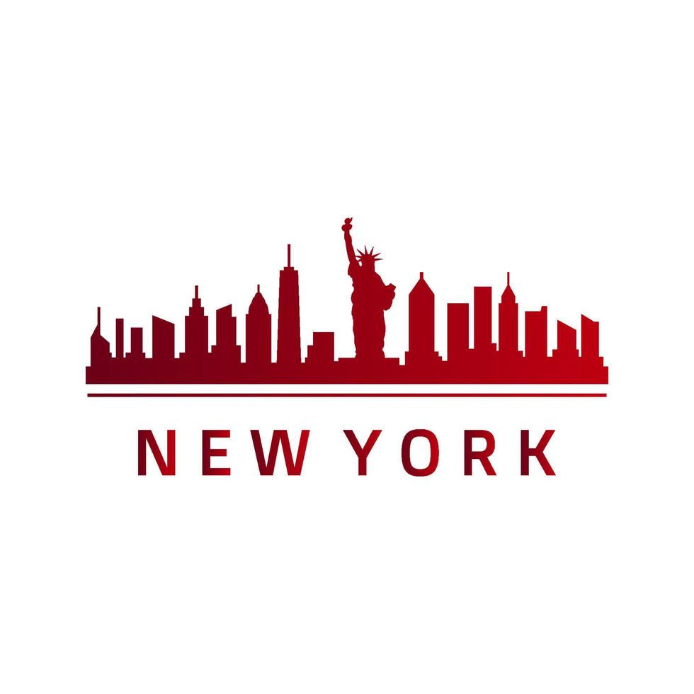 horizonte de nueva york ilustrado vector