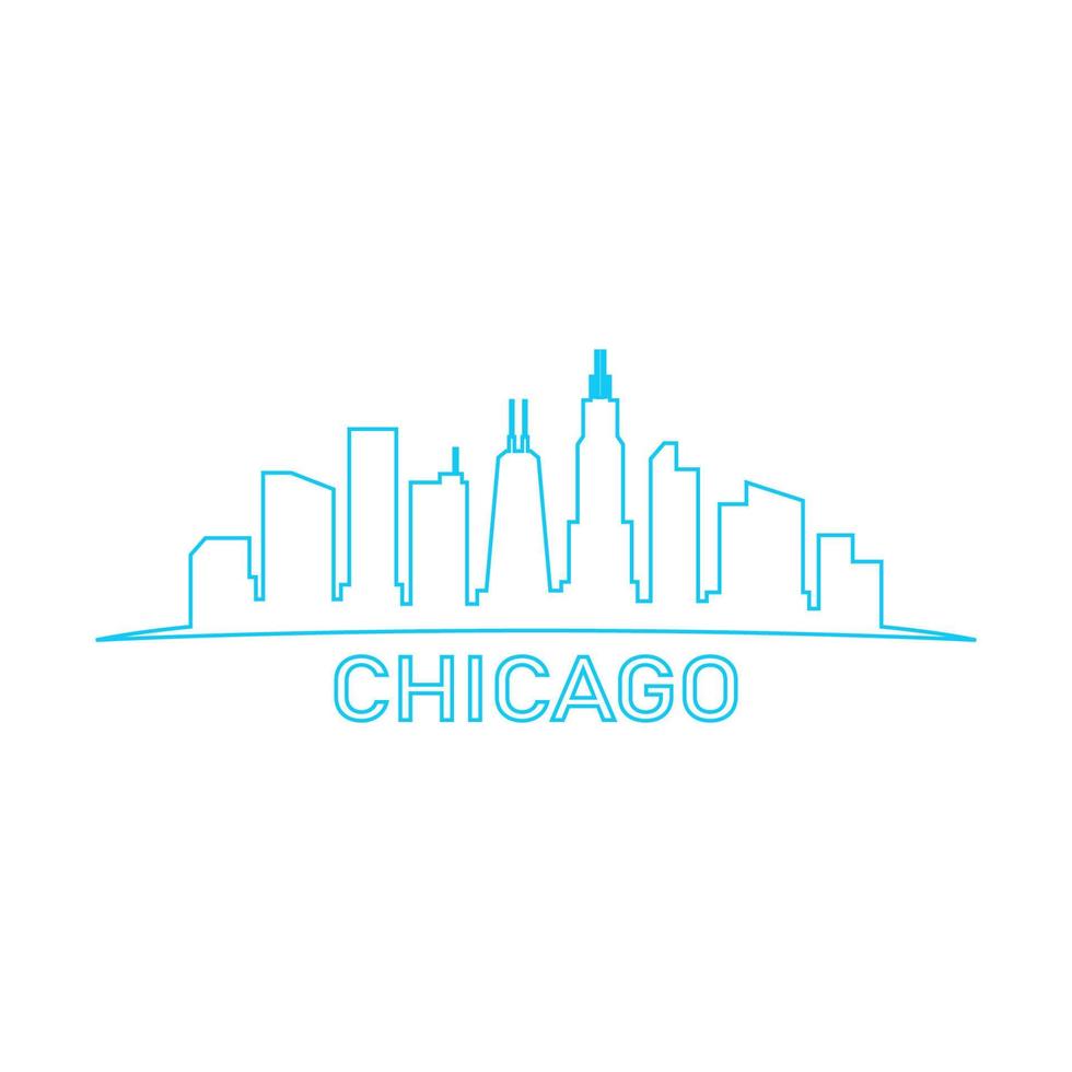 Chicago skyline illustrated vector