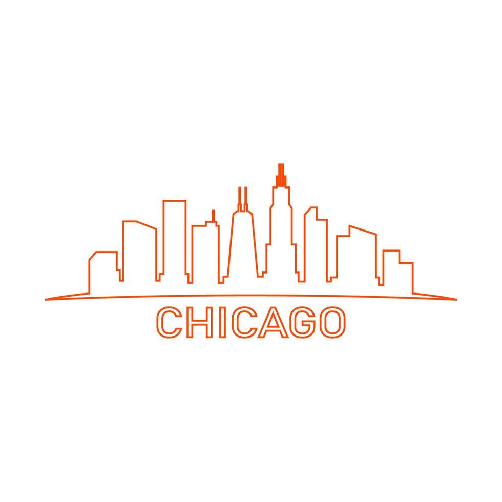 horizonte de chicago ilustrado vector