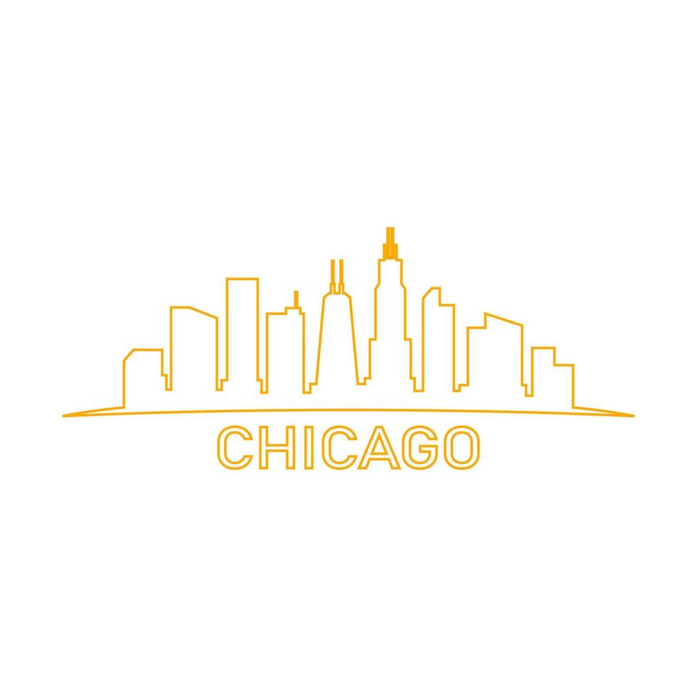 horizonte de chicago ilustrado vector