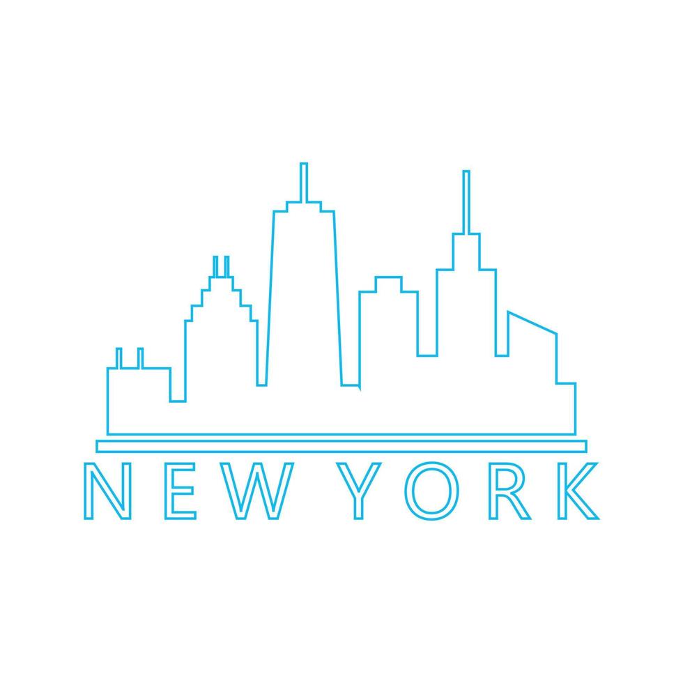 horizonte de nueva york ilustrado vector