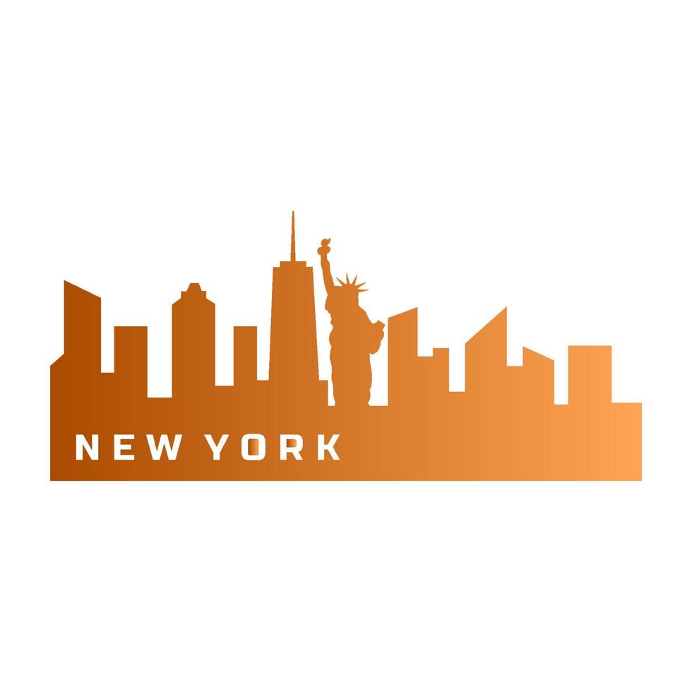 horizonte de nueva york ilustrado vector