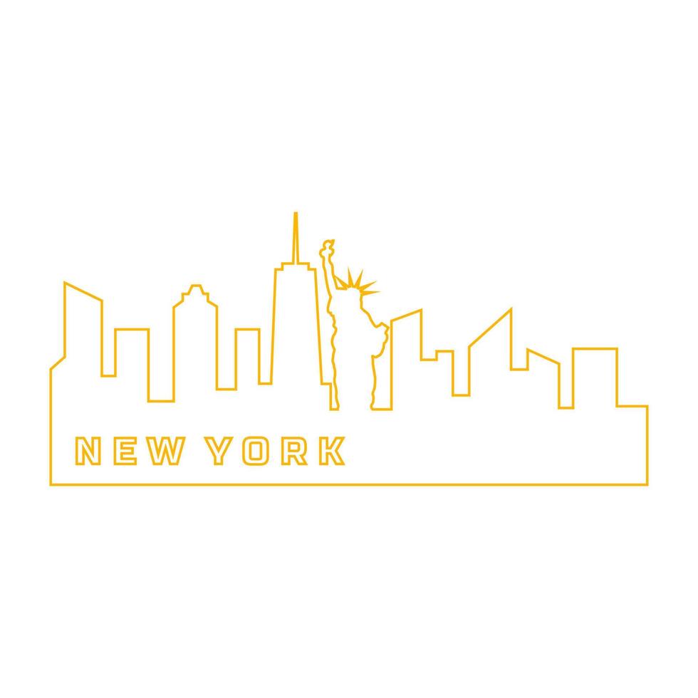 horizonte de nueva york ilustrado vector