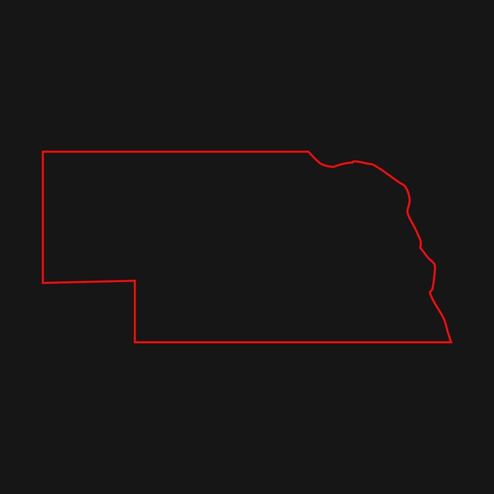 mapa ilustrado de nebraska vector