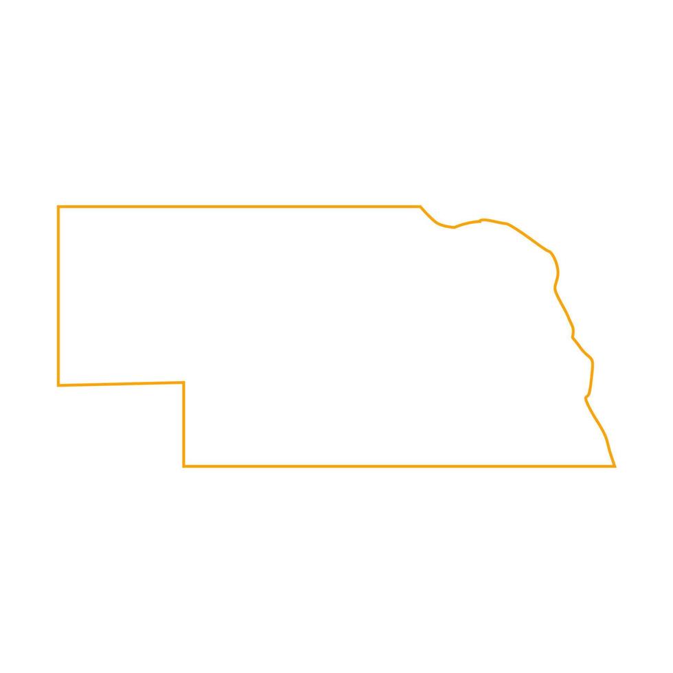 mapa ilustrado de nebraska vector