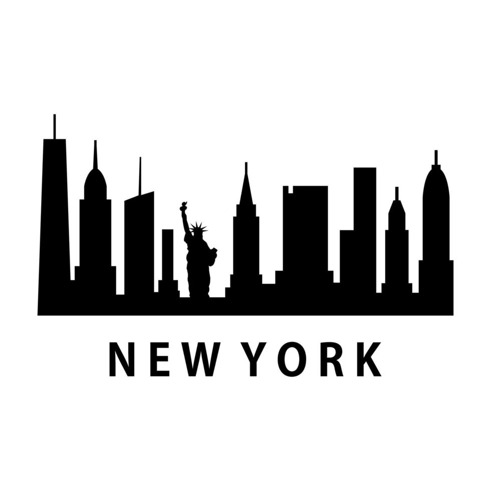 horizonte de nueva york ilustrado vector