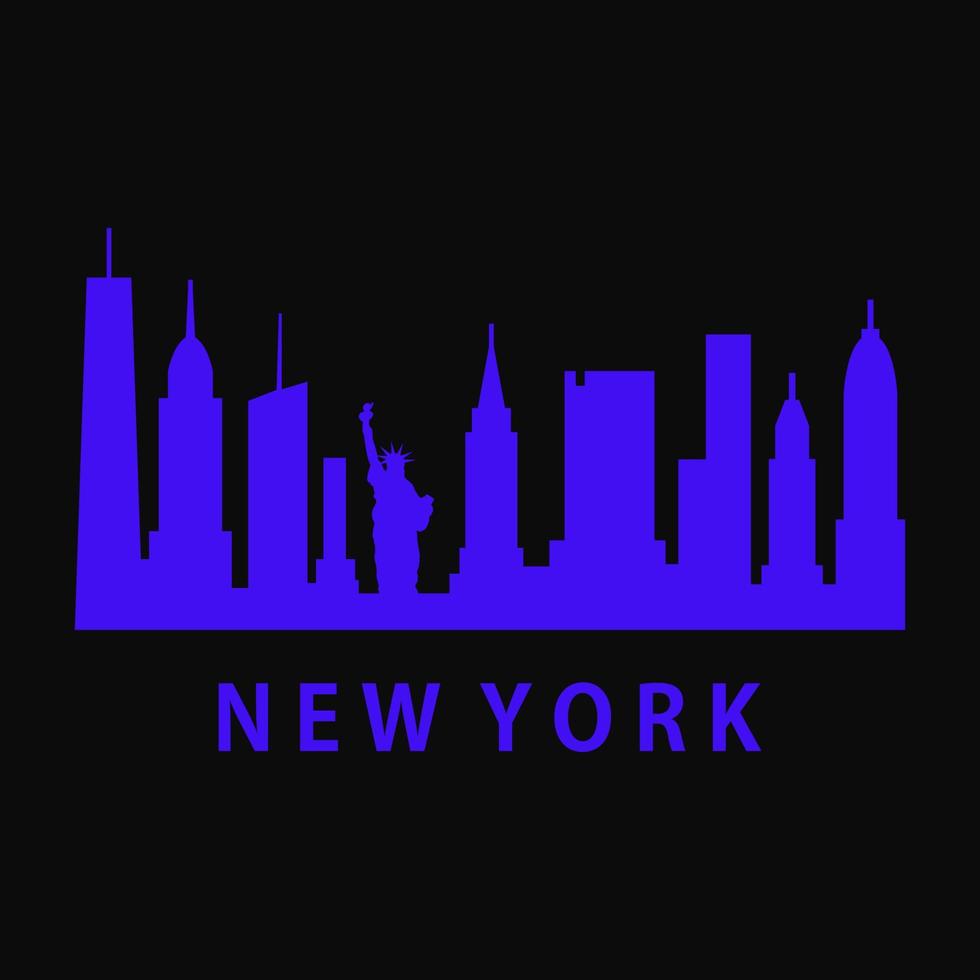 horizonte de nueva york ilustrado vector