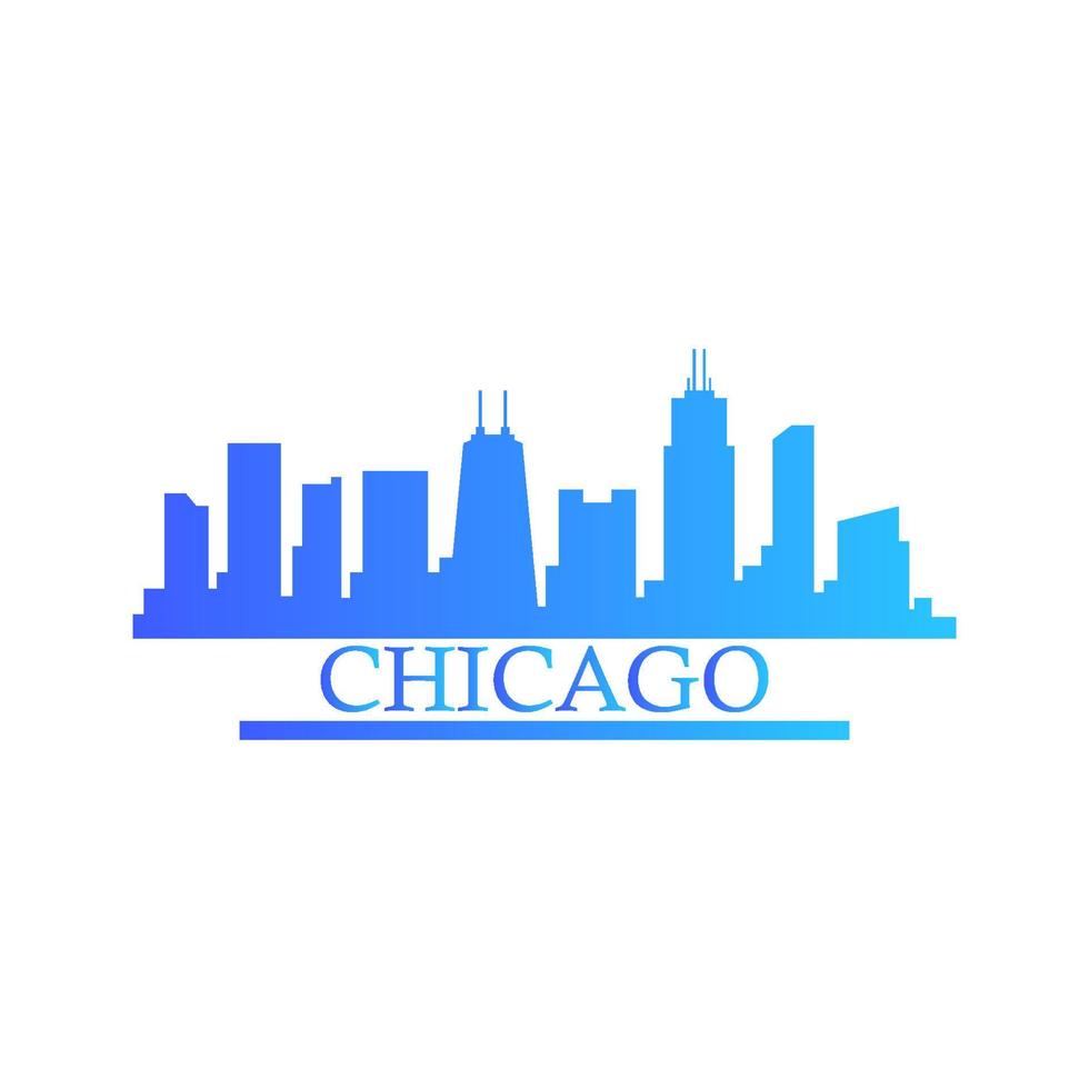 Chicago skyline illustrated vector
