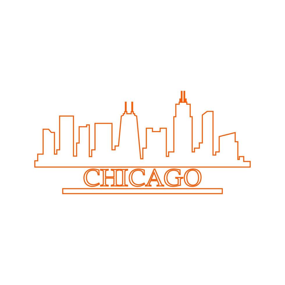 horizonte de chicago ilustrado vector