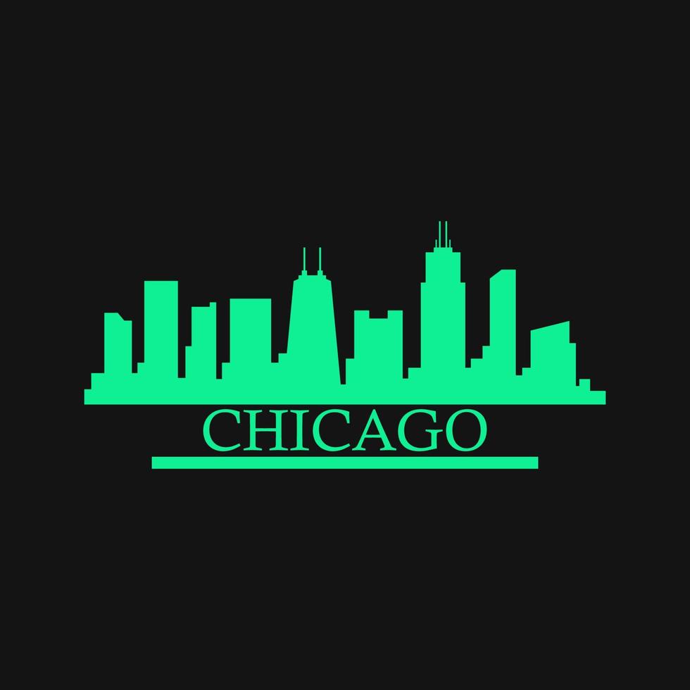 Chicago skyline illustrated 8709195 Vector Art at Vecteezy