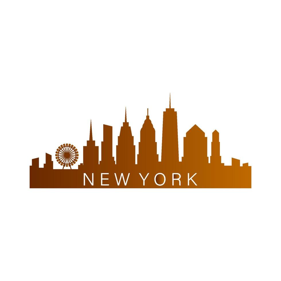 horizonte de nueva york ilustrado vector