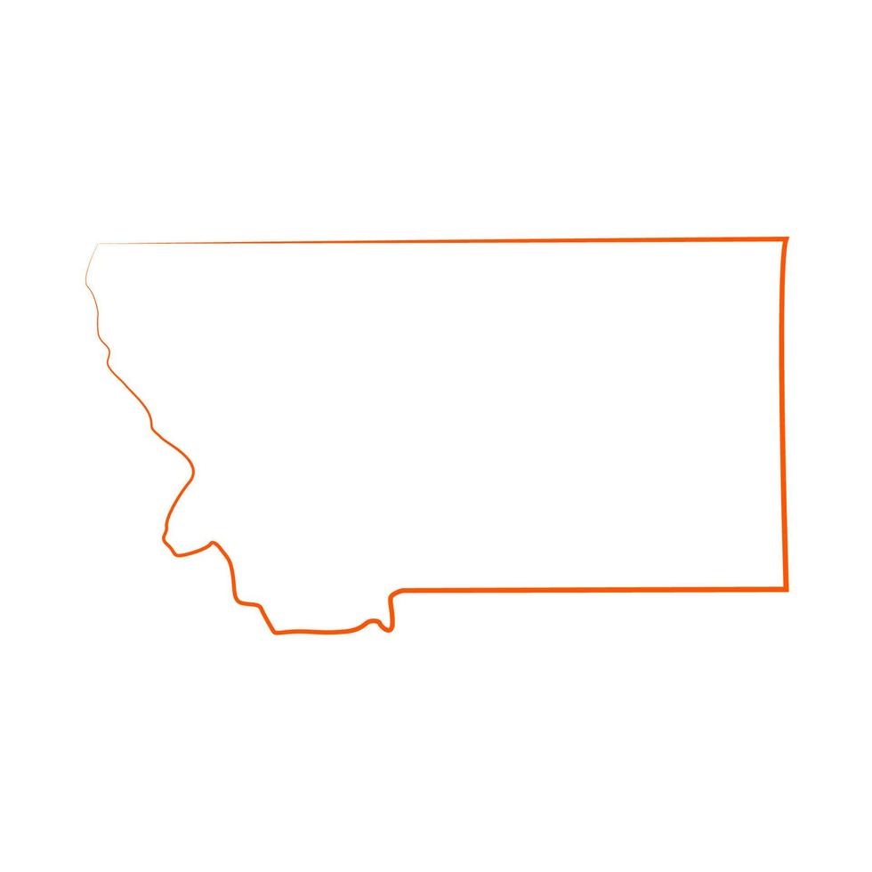 Montana map illustrated vector