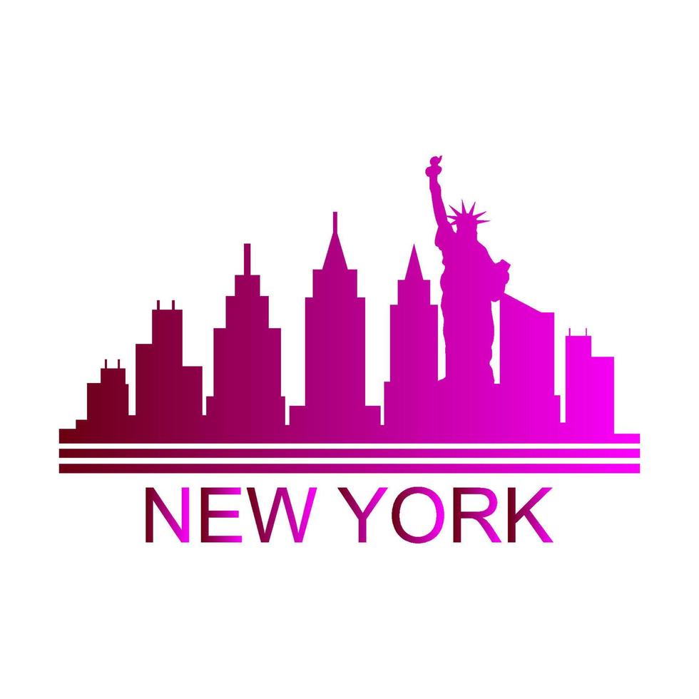 New york skyline illustrated vector