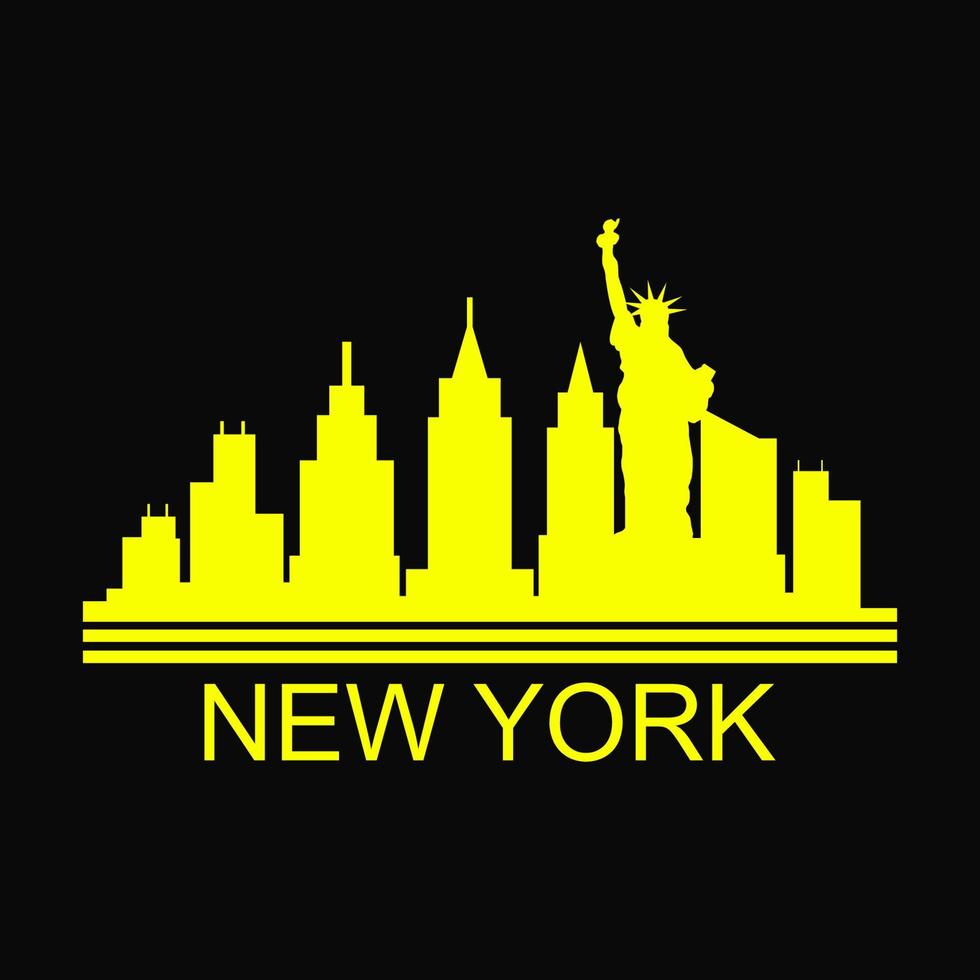 horizonte de nueva york ilustrado vector