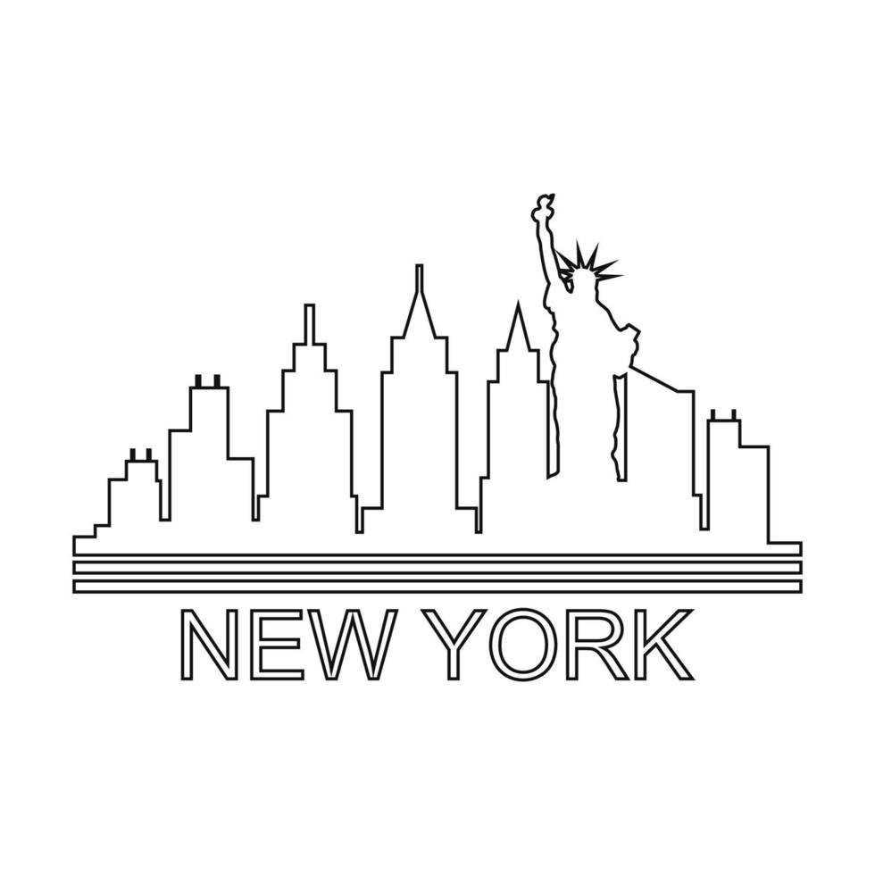 New york skyline illustrated vector