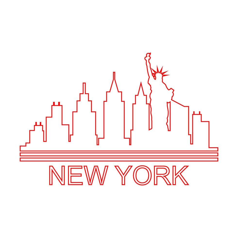 horizonte de nueva york ilustrado vector