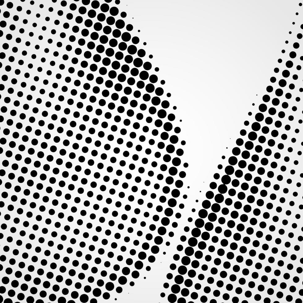 elemento de diseño de puntos negros vectoriales abstractos de semitono aislado en un fondo blanco. vector