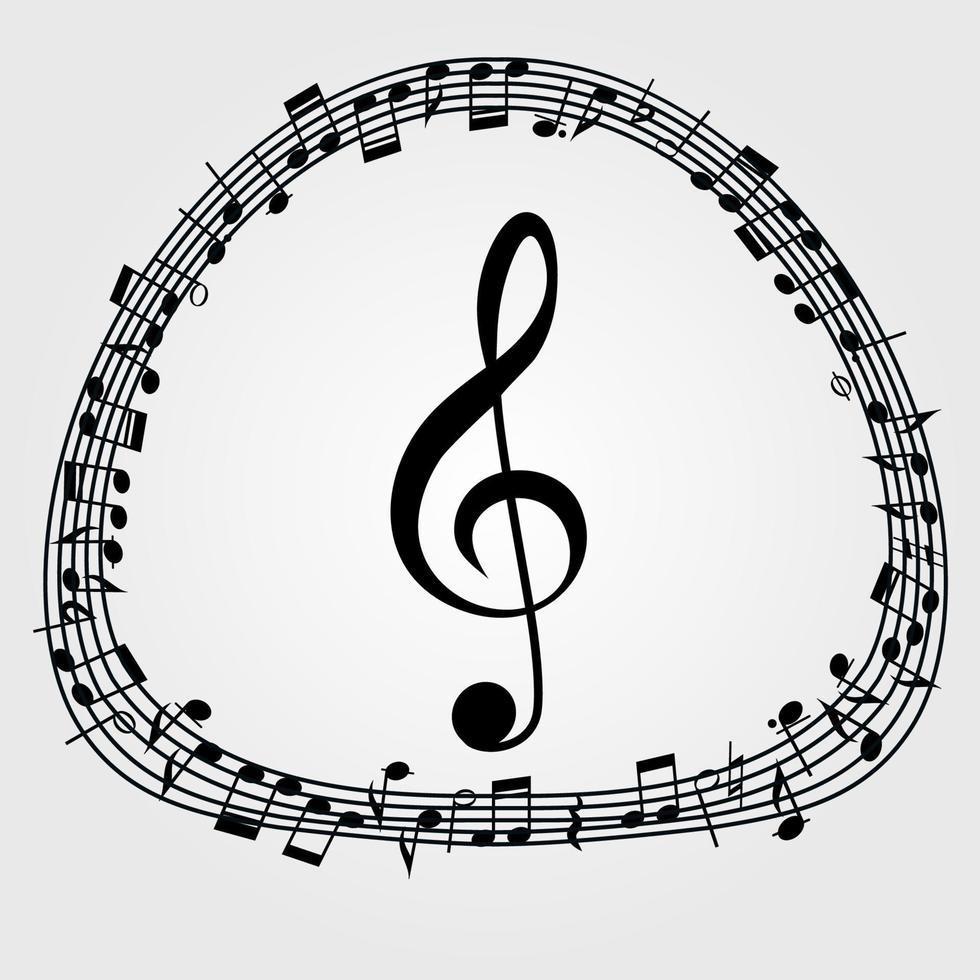 Vector music  background, melody, notes, key.