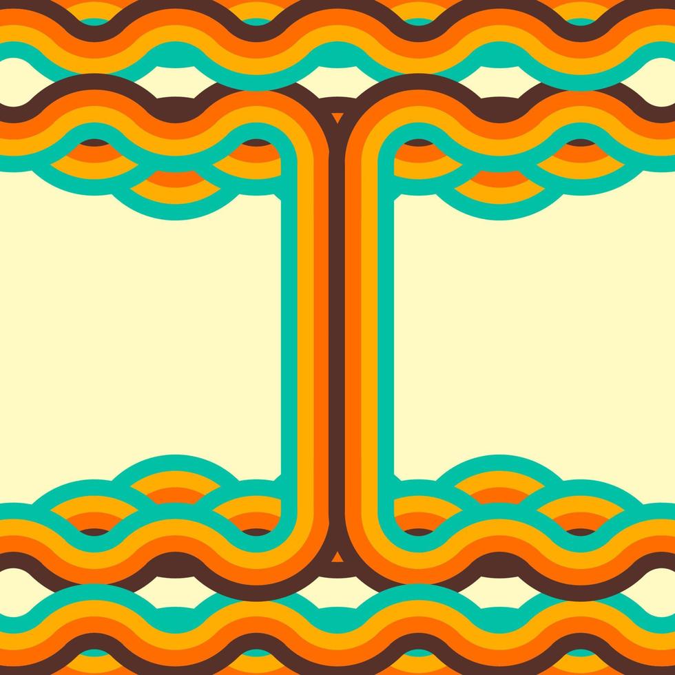 Abstract retro background, digital lines and circles, design70s, vector. vector