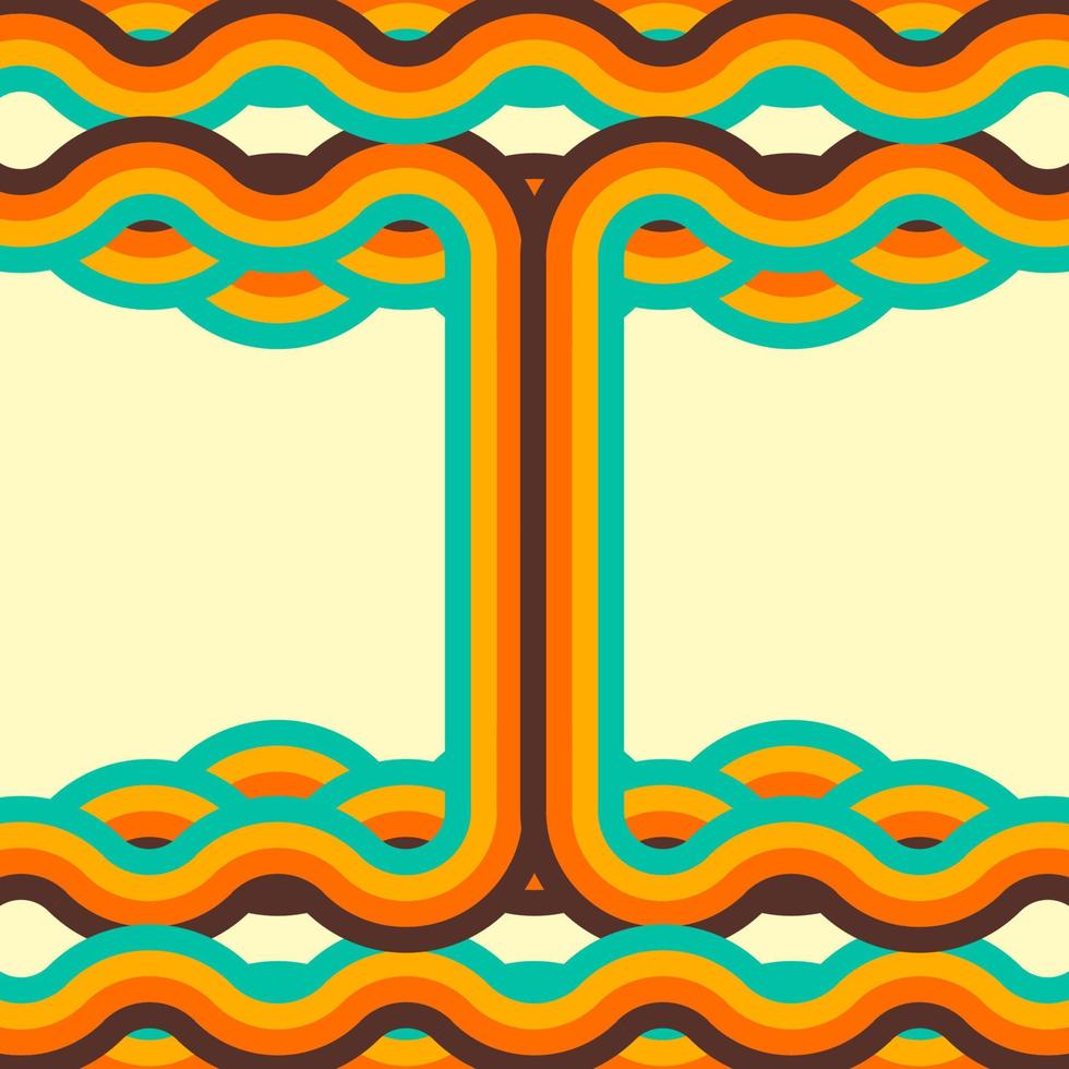 fondo retro abstracto, líneas y círculos digitales, design70s, vector. vector