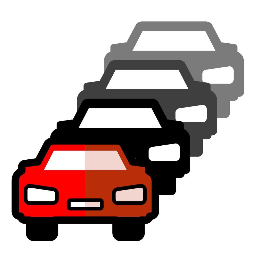 Traffic jam line icon isolated on a white background. vector