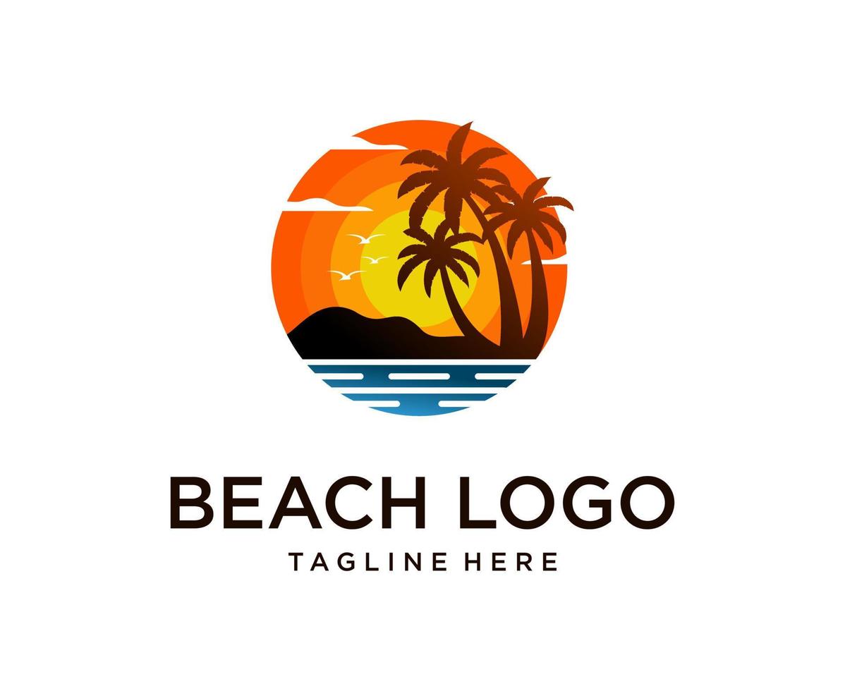 Beach logo design Vector design inspirations