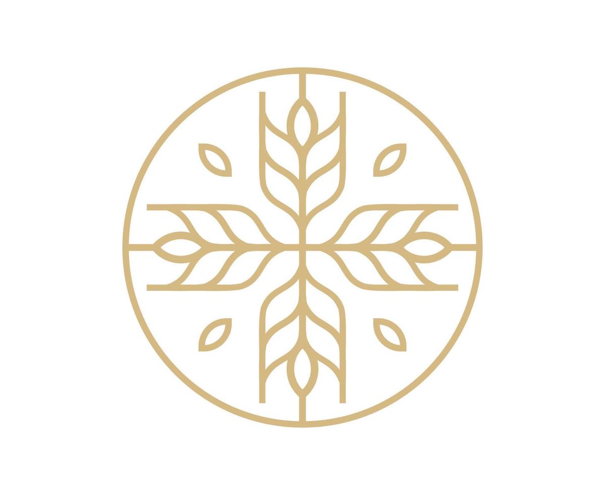 wheat grass grain logo vector symbol icon design template