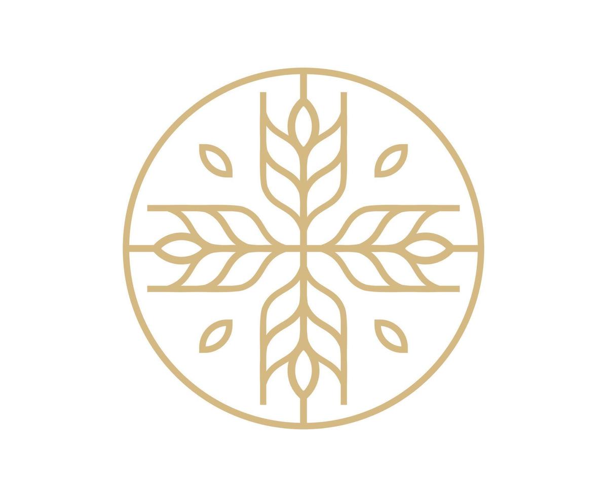 plantilla de diseño de icono de símbolo de vector de logotipo de grano de hierba de trigo