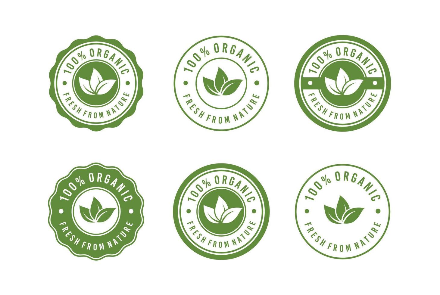 Set of Organic Food Natural Label Sticker logo design vector