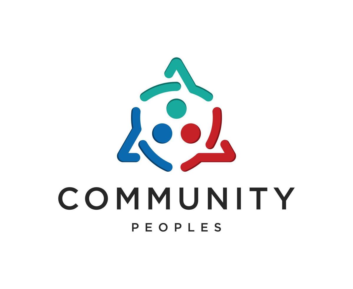 Community people unity network logo symbol icon design vector template