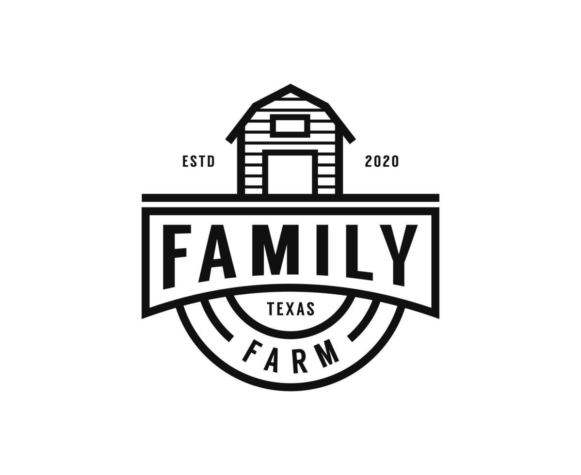 plantilla de vector de diseño de logotipo de granja de granero vintage