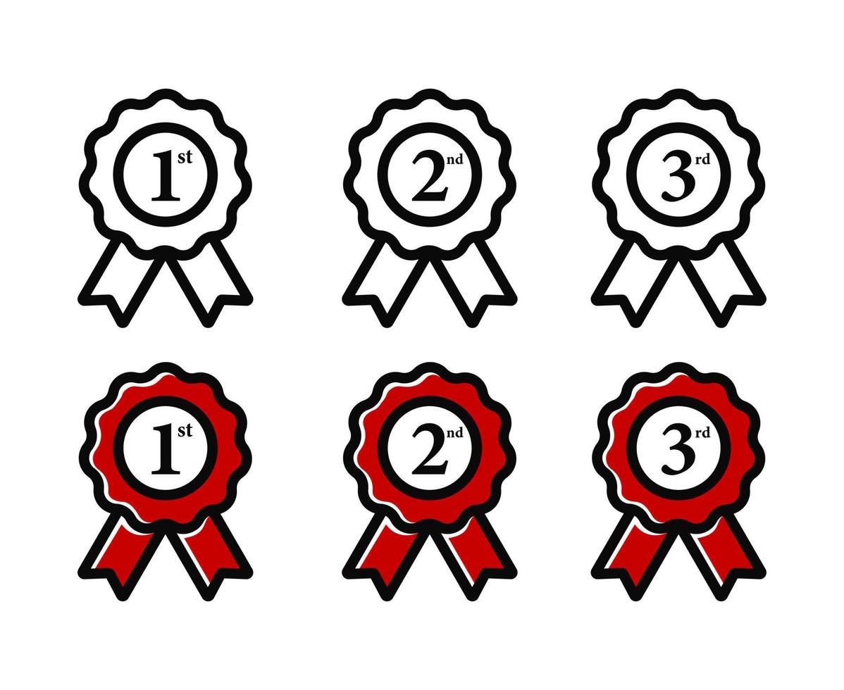 set collection of medal champion for first second and third place logo symbol icon design vector