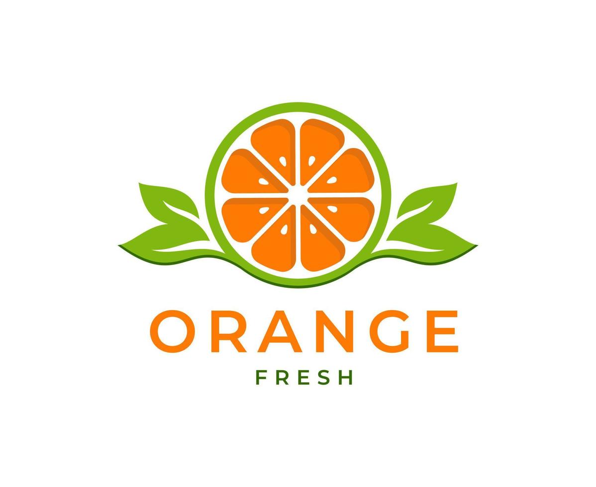 fresh orange logo vector illustration, Fresh Orange Slice Logo Designs