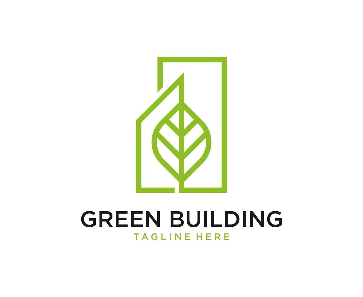 plantilla de diseño de logotipo de vector de torre de construcción ecológica