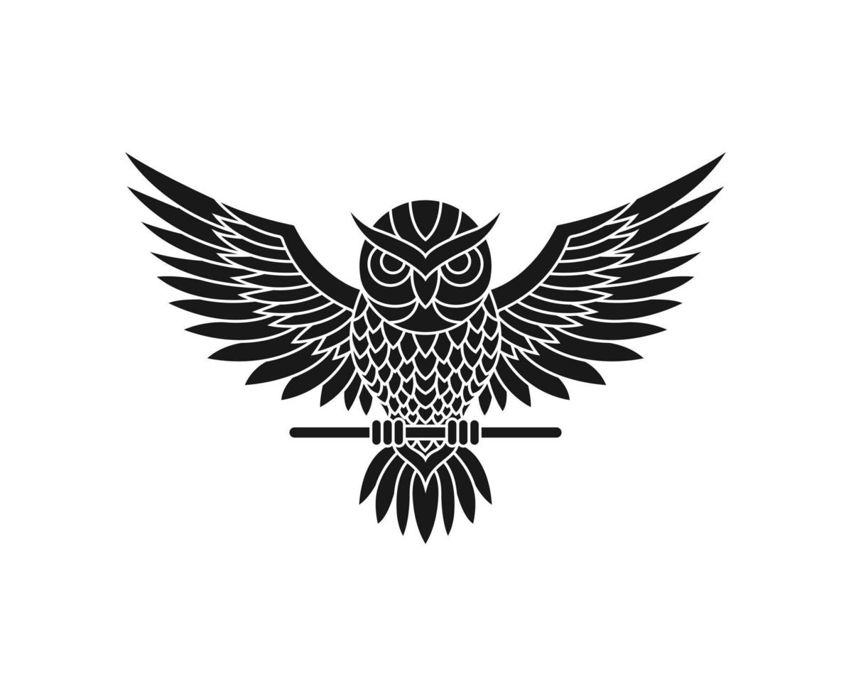 owl silhouette logo design vector template