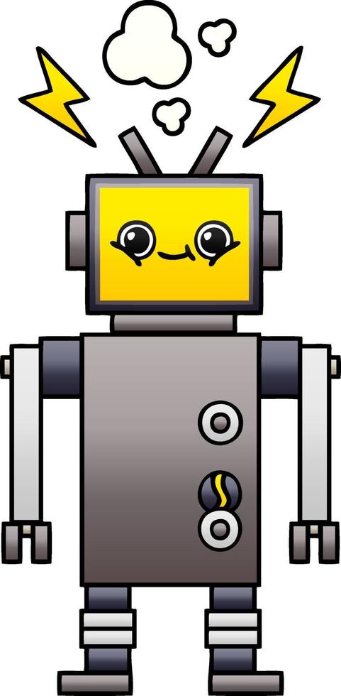 gradient shaded cartoon robot vector