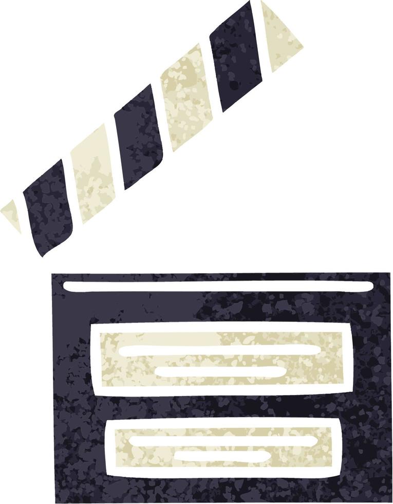 retro illustration style cartoon film clapper board vector